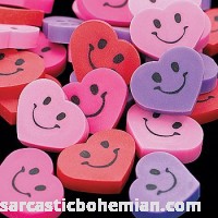 144 Mini Smile Face Heart Erasers 3 4 Inch  B00ATS0DWI